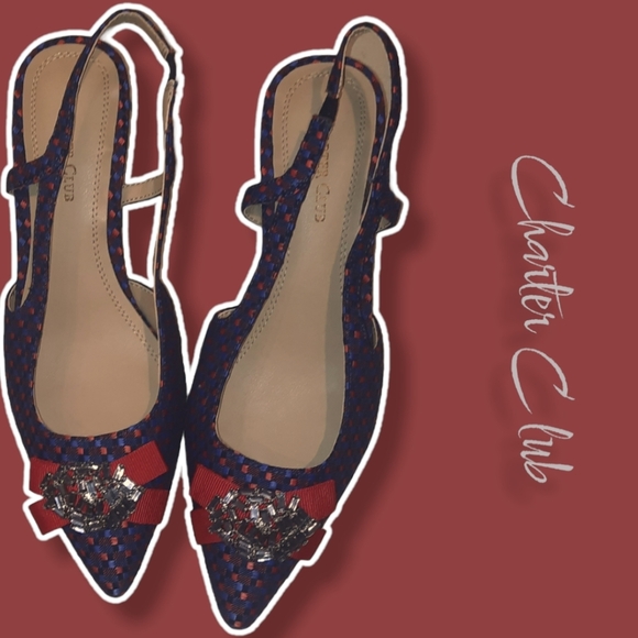 Charter Club Lollee Pointed Toe Slingback heels ๐๐๐ - Picture 1 of 3